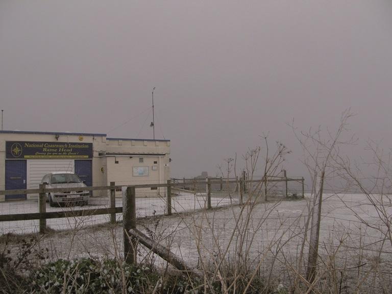 Rame Head lookout in winter conditions